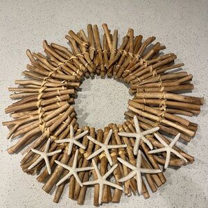 Natural Driftwood and Starfish Holiday Wreath
